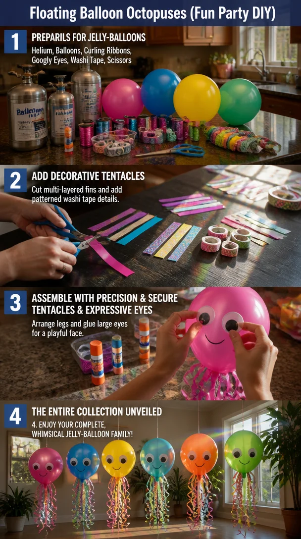 Floating Balloon Octopuses (Fun Party DIY) 8 Floating Balloon Octopuses (Fun Party DIY)