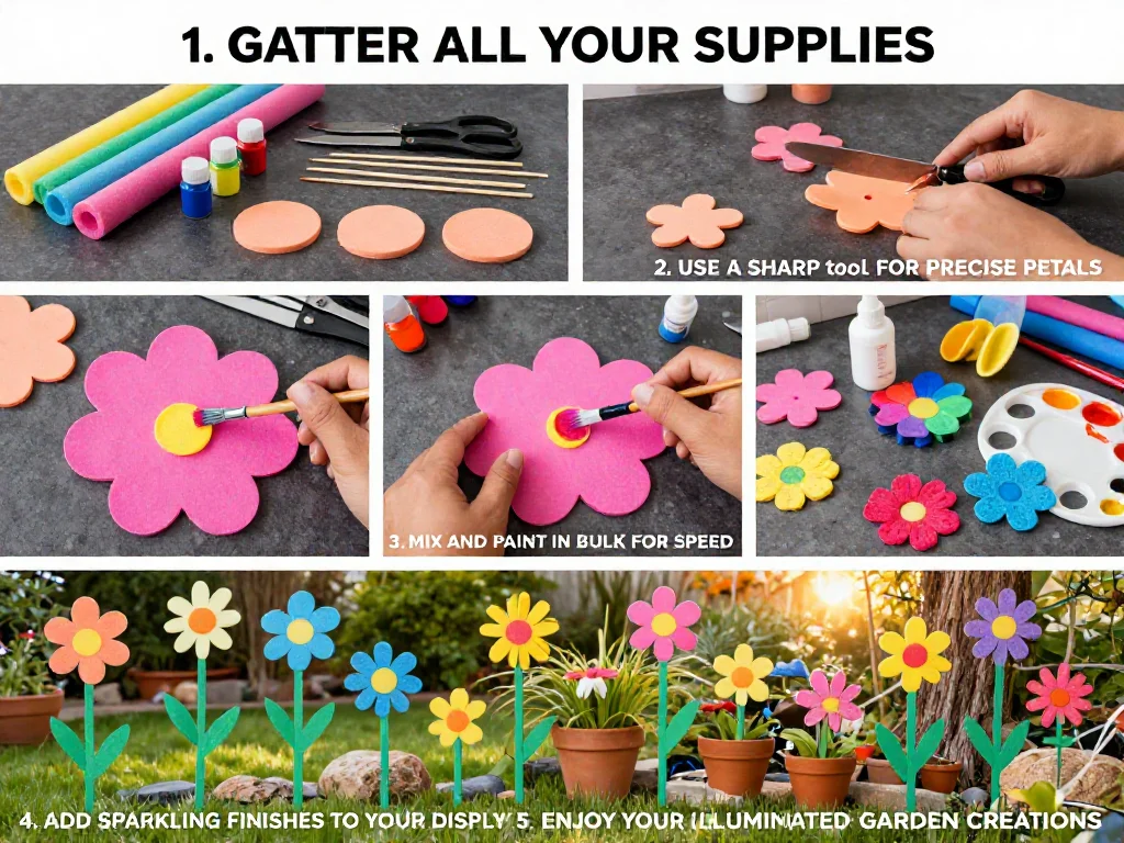 Giant Pool Noodle Flowers (Easy Garden DIY) 9 Giant Pool Noodle Flowers (Easy Garden DIY)