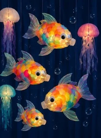 Glowing Rainbow Fish Lantern 10 Glowing Rainbow Fish Lantern