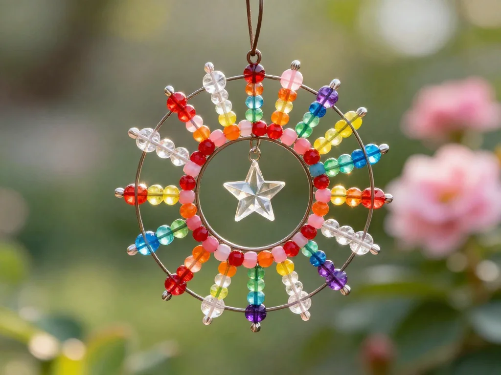 How to Make Double-Ring Sunburst Beaded Suncatcher - Craftionary 9 How to Make Double-Ring Sunburst Beaded Suncatcher - Craftionary