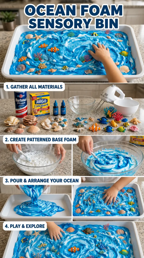 Ocean Foam Sensory Bin 8 Ocean Foam Sensory Bin