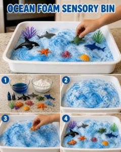 Ocean Foam Sensory Bin 19 Ocean Foam Sensory Bin