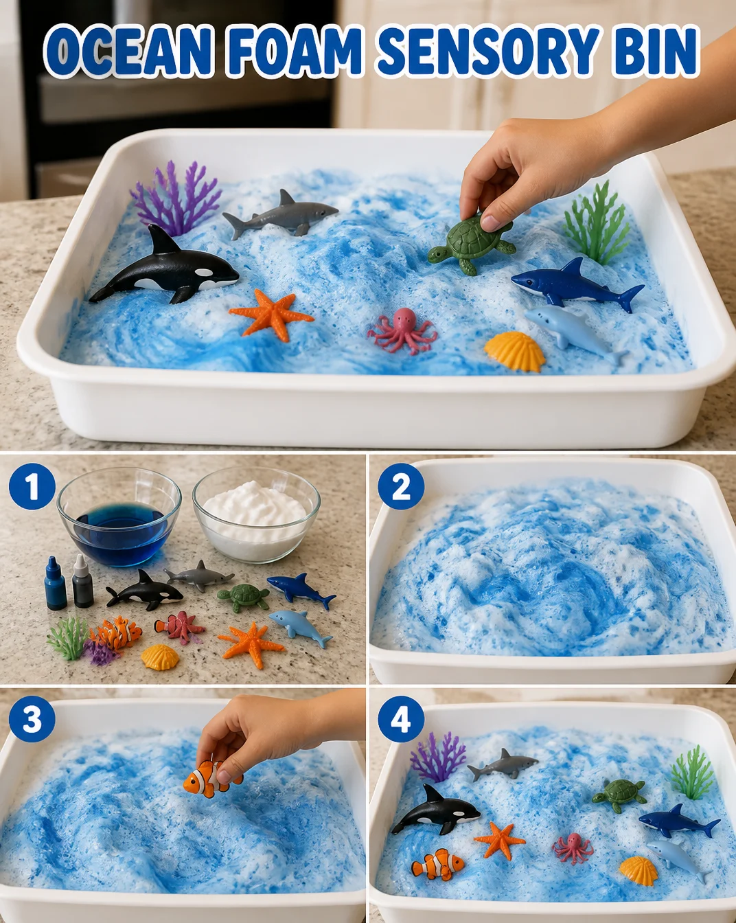 Ocean Foam Sensory Bin 8 Ocean Foam Sensory Bin