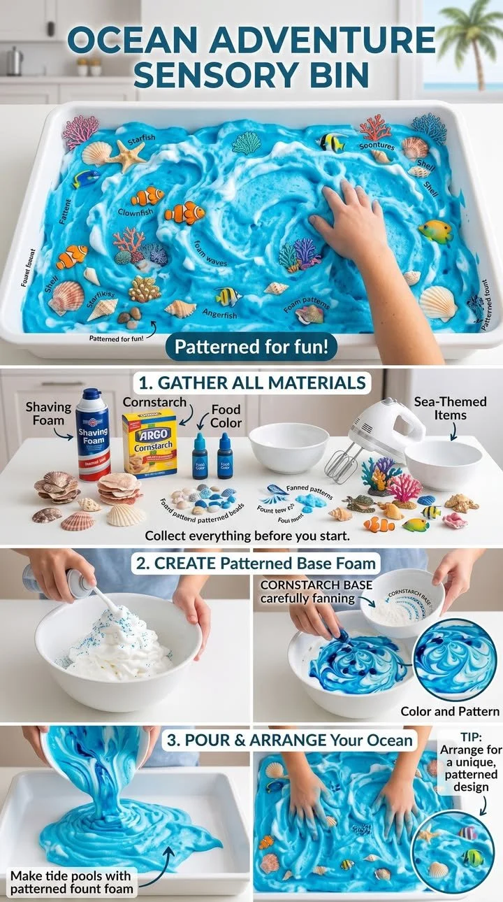 Ocean Foam Sensory Bin 12 Ocean Foam Sensory Bin