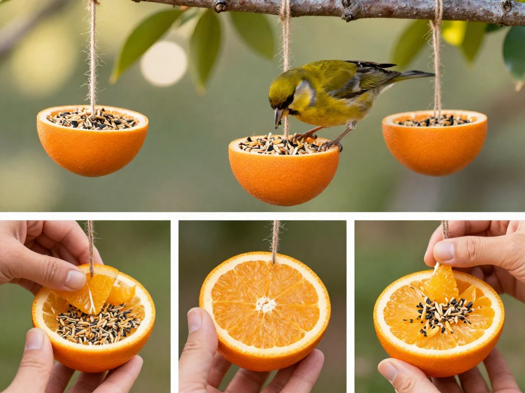 Orange Cup Bird Feeders 9 Orange Cup Bird Feeders