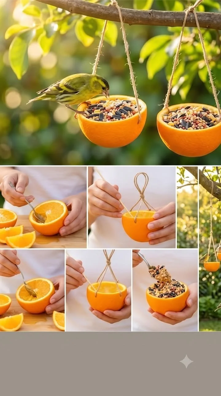 Orange Cup Bird Feeders 12 Orange Cup Bird Feeders