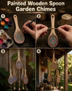 Painted Wooden Spoon Garden Chimes 20 Painted Wooden Spoon Garden Chimes