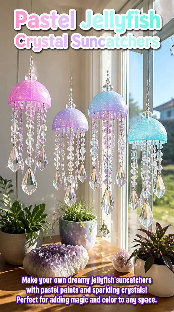 Pastel Jellyfish Crystal Suncatchers 7 Pastel Jellyfish Crystal Suncatchers