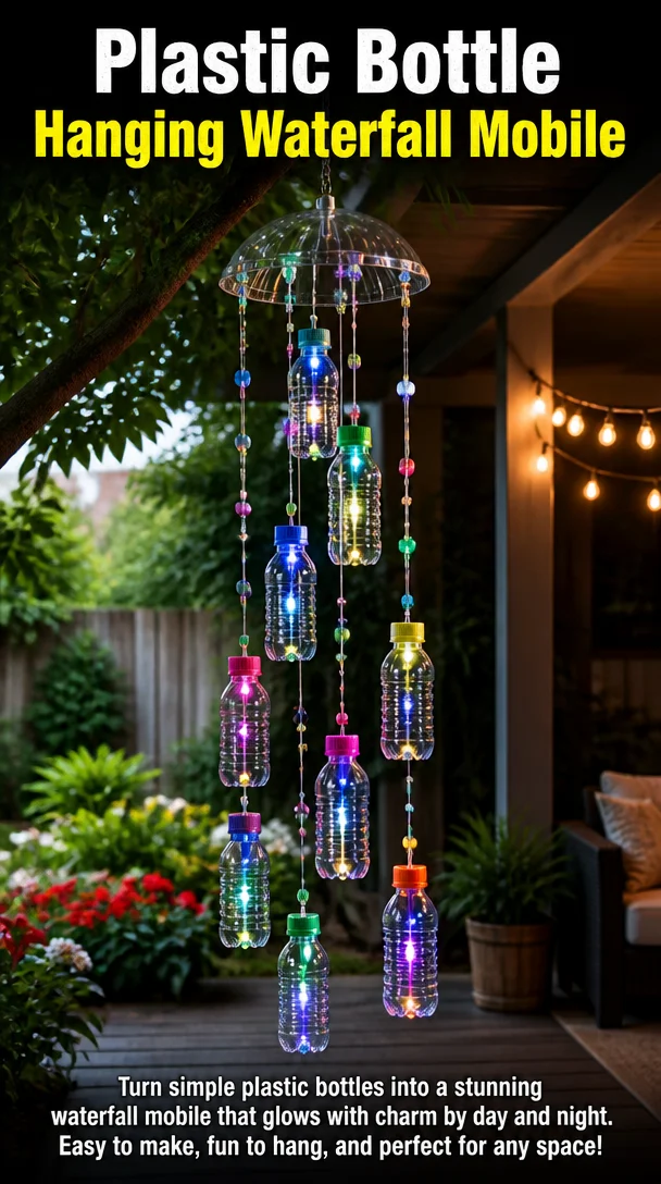 Plastic Bottle Hanging Waterfall Mobile 8 Plastic Bottle Hanging Waterfall Mobile
