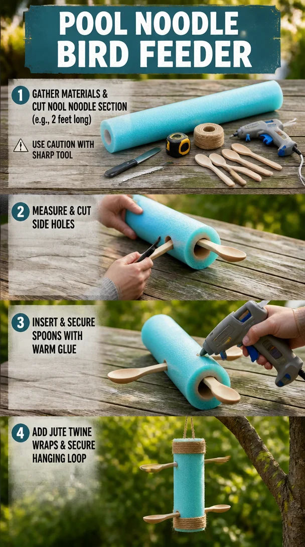 Pool Noodle Bird Feeder 8 Pool Noodle Bird Feeder