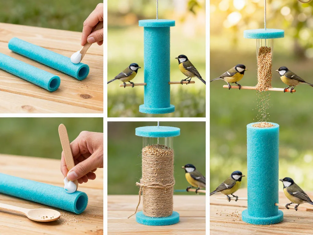 Pool Noodle Bird Feeder 9 Pool Noodle Bird Feeder