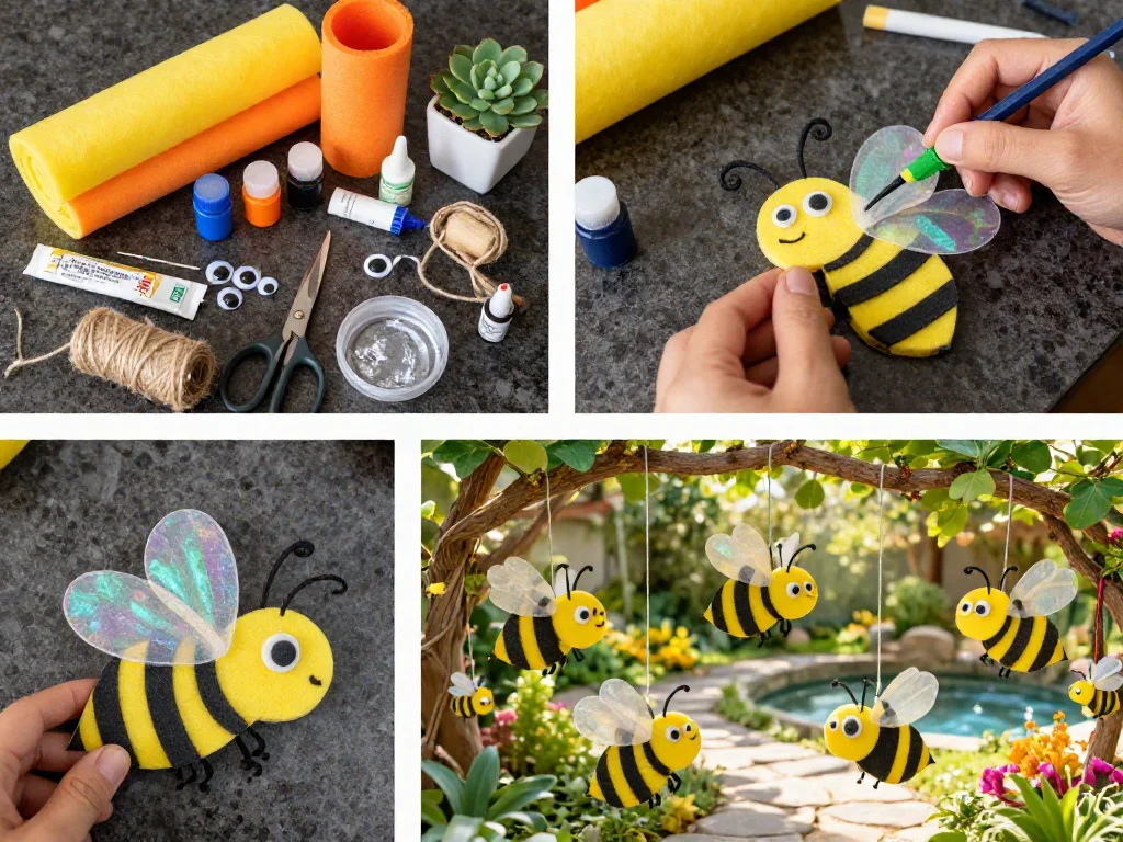 Pool Noodle Garden Bees (Cute & Easy DIY) 9 Pool Noodle Garden Bees (Cute & Easy DIY)