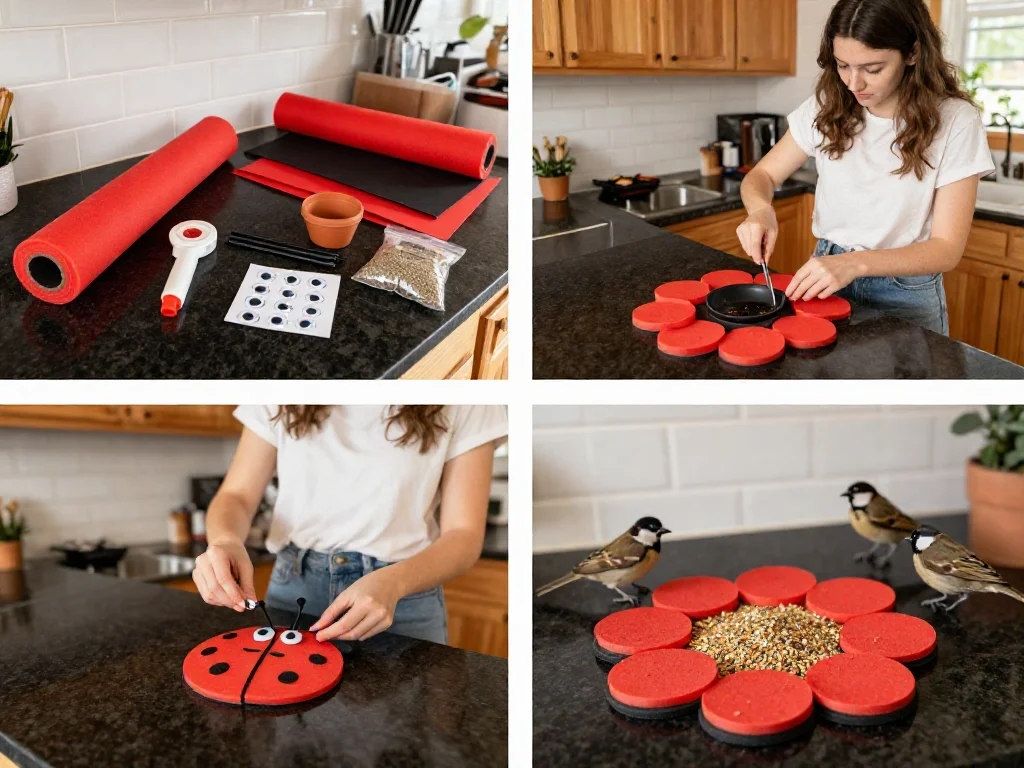 Pool Noodle Ladybug Bird Feeder 9 Pool Noodle Ladybug Bird Feeder