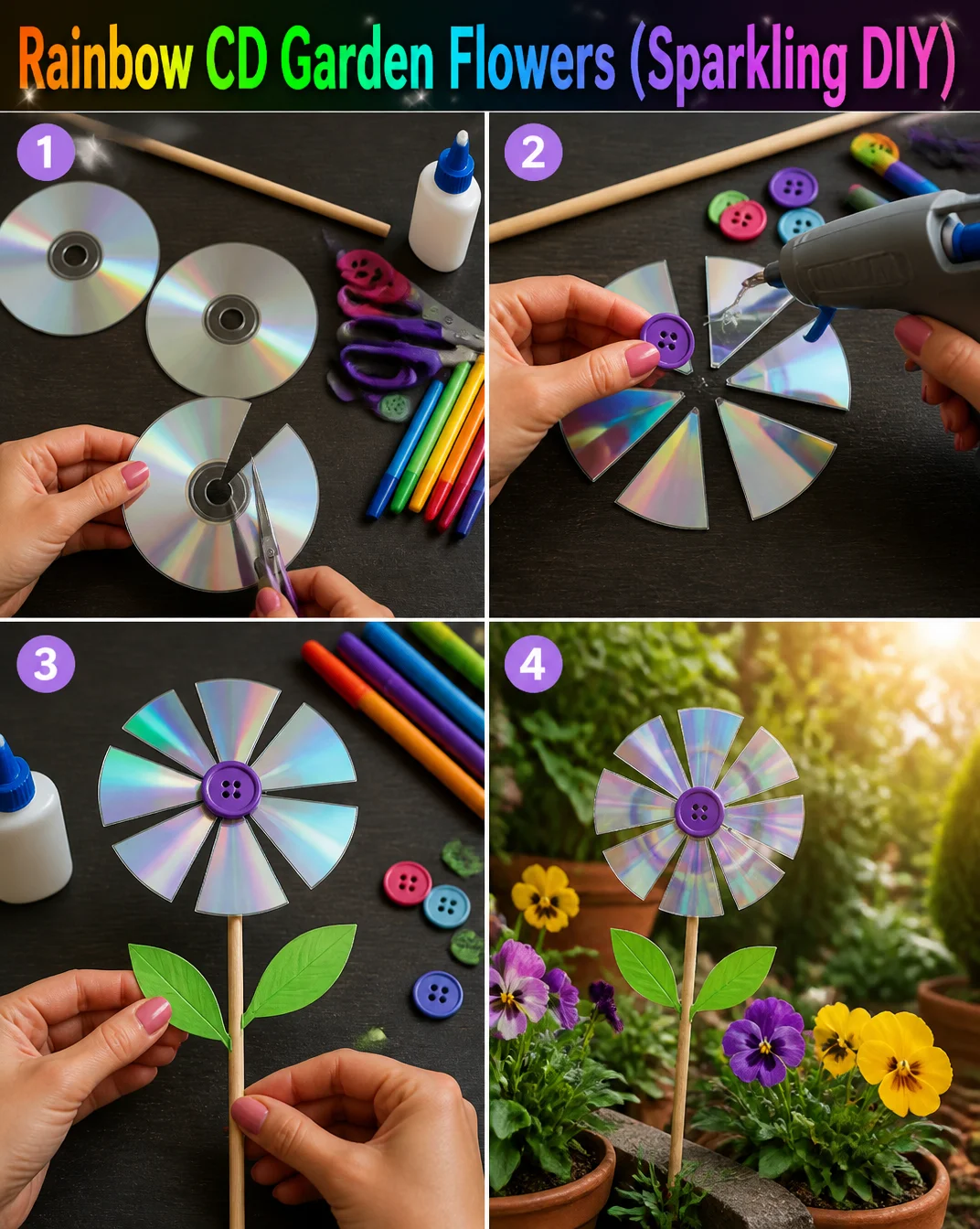 Rainbow CD Garden Flowers (Sparkling DIY) 8 Rainbow CD Garden Flowers (Sparkling DIY)