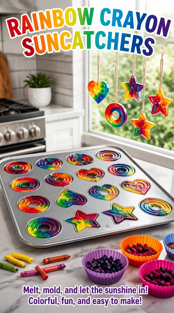 Rainbow Crayon Suncatchers 7 Rainbow Crayon Suncatchers