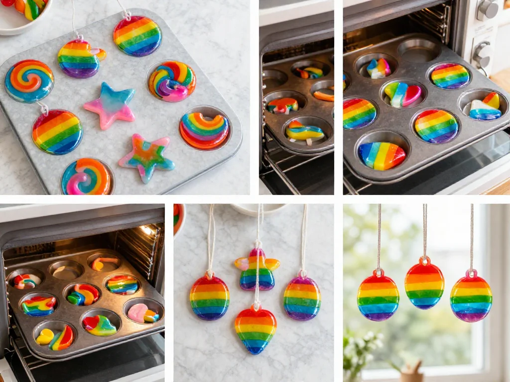 Rainbow Crayon Suncatchers 8 Rainbow Crayon Suncatchers