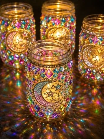 Rainbow Crystal Moon Lantern Jars 10 Rainbow Crystal Moon Lantern Jars