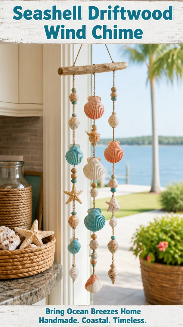 Seashell Driftwood Wind Chime 8 Seashell Driftwood Wind Chime