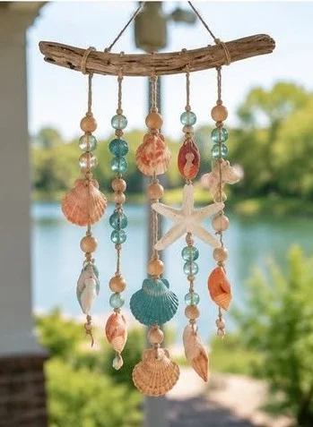 Seashell Driftwood Wind Chime 10 Seashell Driftwood Wind Chime
