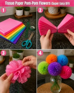 Tissue Paper Pom-Pom Flowers (Super Easy DIY) 19 Tissue Paper Pom-Pom Flowers (Super Easy DIY)