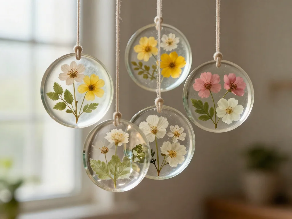 Upcycled Dried Flower and Plastic Suncatchers 9 Upcycled Dried Flower and Plastic Suncatchers
