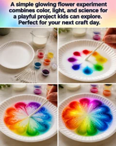 A simple glowing flower experiment combines color, light, and science for a playful project kids can explore. Perfect for your next craft day. 22 A simple glowing flower experiment combines color, light, and science…