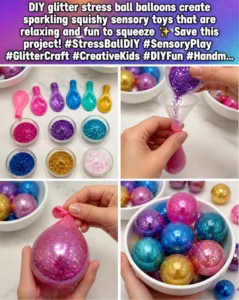 DIY glitter stress ball balloons create sparkling squishy sensory toys that are relaxing and fun to squeeze ✨ Save this project! #StressBallDIY #SensoryPlay #GlitterCraft #CreativeKids #DIYFun #Handm... 17 DIY glitter stress ball balloons create sparkling squishy sensory toys…