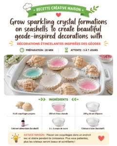 Grow sparkling crystal formations on seashells to create beautiful geode-inspired decorations with a natural seaside feel. Save this idea for later. 17 Grow sparkling crystal formations on seashells to create beautiful geode-inspired…