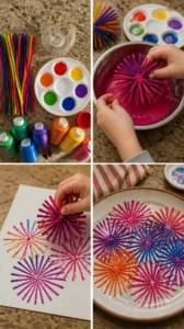 Pipe Cleaner Firework Stamps 17 Pipe Cleaner Firework Stamps