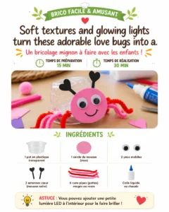 Soft textures and glowing lights turn these adorable love bugs into a cozy decoration with a warm, whimsical look. 20 Soft textures and glowing lights turn these adorable love bugs…