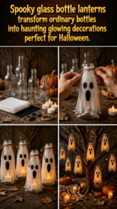 Spooky glass bottle lanterns transform ordinary bottles into haunting glowing decorations perfect for Halloween. 18 Spooky glass bottle lanterns transform ordinary bottles into haunting glowing…
