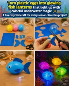 Turn plastic eggs into glowing fish lanterns that light up with colorful underwater magic ✨ A fun recycled craft for every season. Save this project! 18 Turn plastic eggs into glowing fish lanterns that light up…