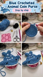 Blue Crochet Animal Coin Purse 14 Blue Crochet Animal Coin Purse