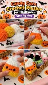 Candy Corn Crochet Plushie for Halloween 17 Candy Corn Crochet Plushie for Halloween