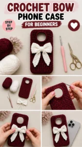 Crochet Bow Phone Case for Beginners 22 Crochet Bow Phone Case for Beginners