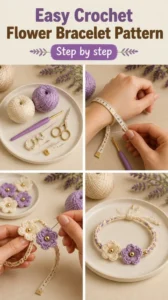 Crochet Flower Bracelet Pattern Made Easy 12 Crochet Flower Bracelet Pattern Made Easy