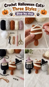 Crochet Halloween Cats: Three Styles 19 Crochet Halloween Cats: Three Styles
