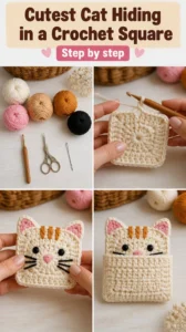 Cutest Cat Hiding in a Crochet Square 20 Cutest Cat Hiding in a Crochet Square