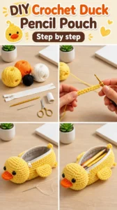 DIY Crochet Duck Pencil Pouch 20 DIY Crochet Duck Pencil Pouch