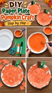 DIY Paper Plate Pumpkin Craft 15 DIY Paper Plate Pumpkin Craft