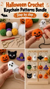 Halloween Crochet Keychain Patterns Bundle 11 Halloween Crochet Keychain Patterns Bundle