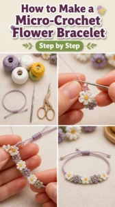 How to Crochet a Micro-Crochet Flower Bracelet 19 How to Crochet a Micro-Crochet Flower Bracelet