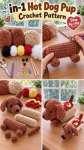 in-1 Hot Dog Pup Crochet Pattern 21 in-1 Hot Dog Pup Crochet Pattern