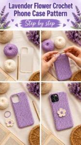 Lavender Flower Crochet Phone Case Pattern 11 Lavender Flower Crochet Phone Case Pattern