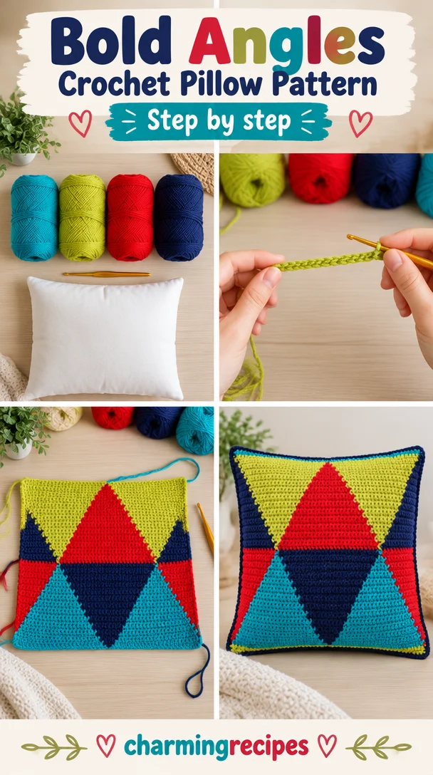 Bold Angles Crochet Pillow Pattern 5 Crochet Bold Angles Pillow Pattern