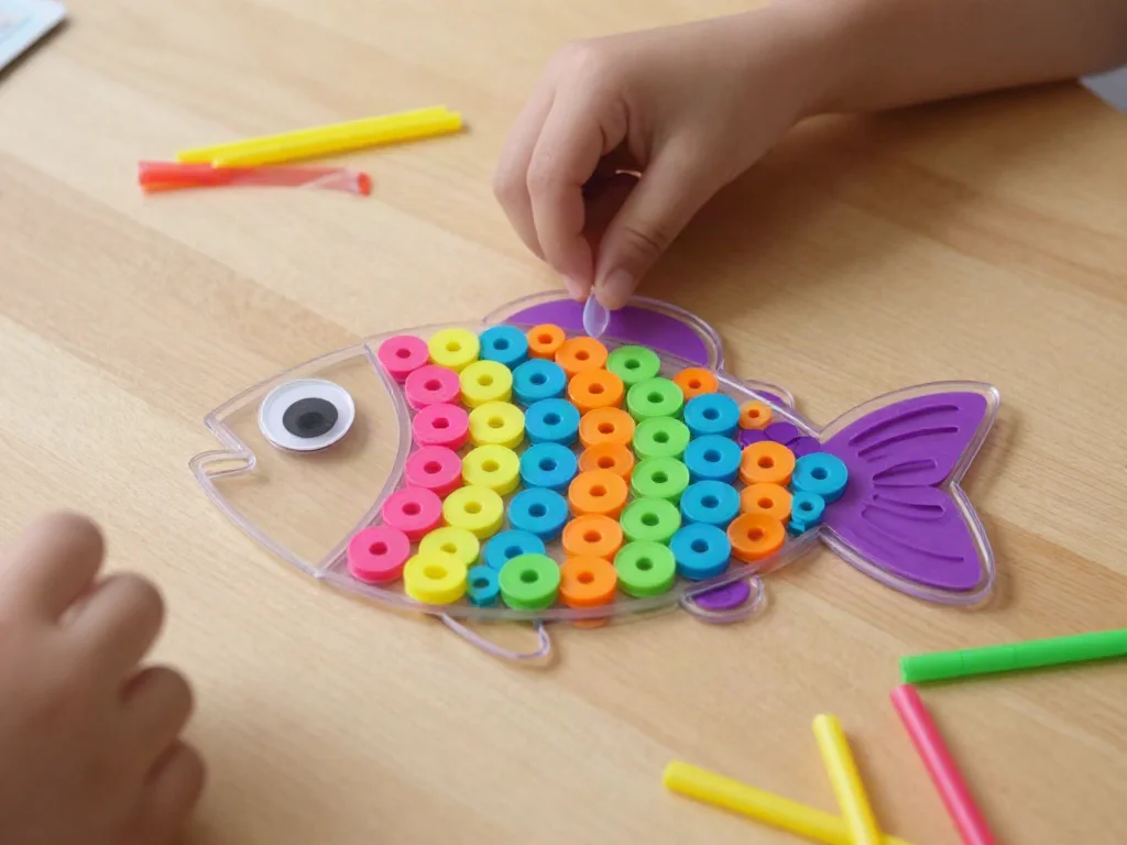 Colorful drinking straws become a playful textured fish with bright fins and a cheerful handmade look. 9 Colorful drinking straws become a playful textured fish with bright fins and a cheerful handmade look.