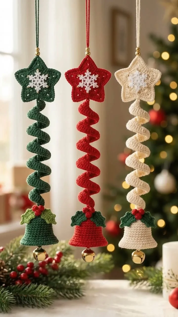 Crochet Christmas Spiral Ornament Ideas 6 Crochet Christmas Spiral Ornaments
