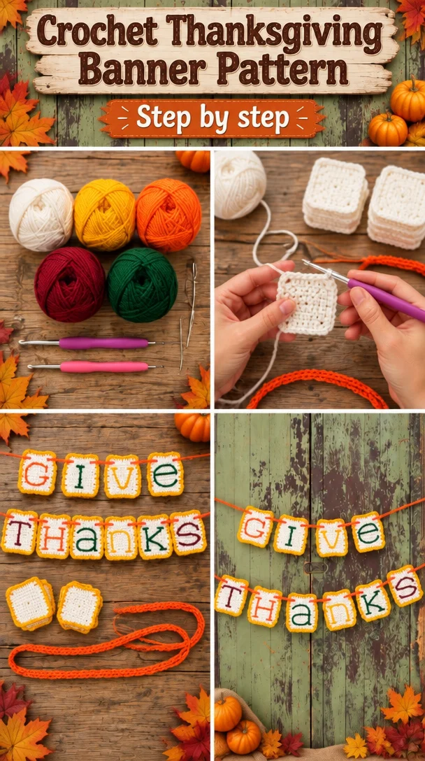Crochet Thanksgiving Banner Pattern 5 Crochet Give Thanks Banner Pattern