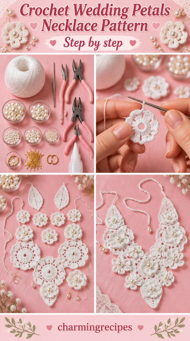 Crochet Wedding Petals Necklace Pattern 5 Crochet Wedding Petals Necklace Pattern