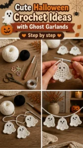 Cute Halloween Crochet Ideas with Ghost Garlands 22 Cute Halloween Crochet Ideas with Ghost Garlands